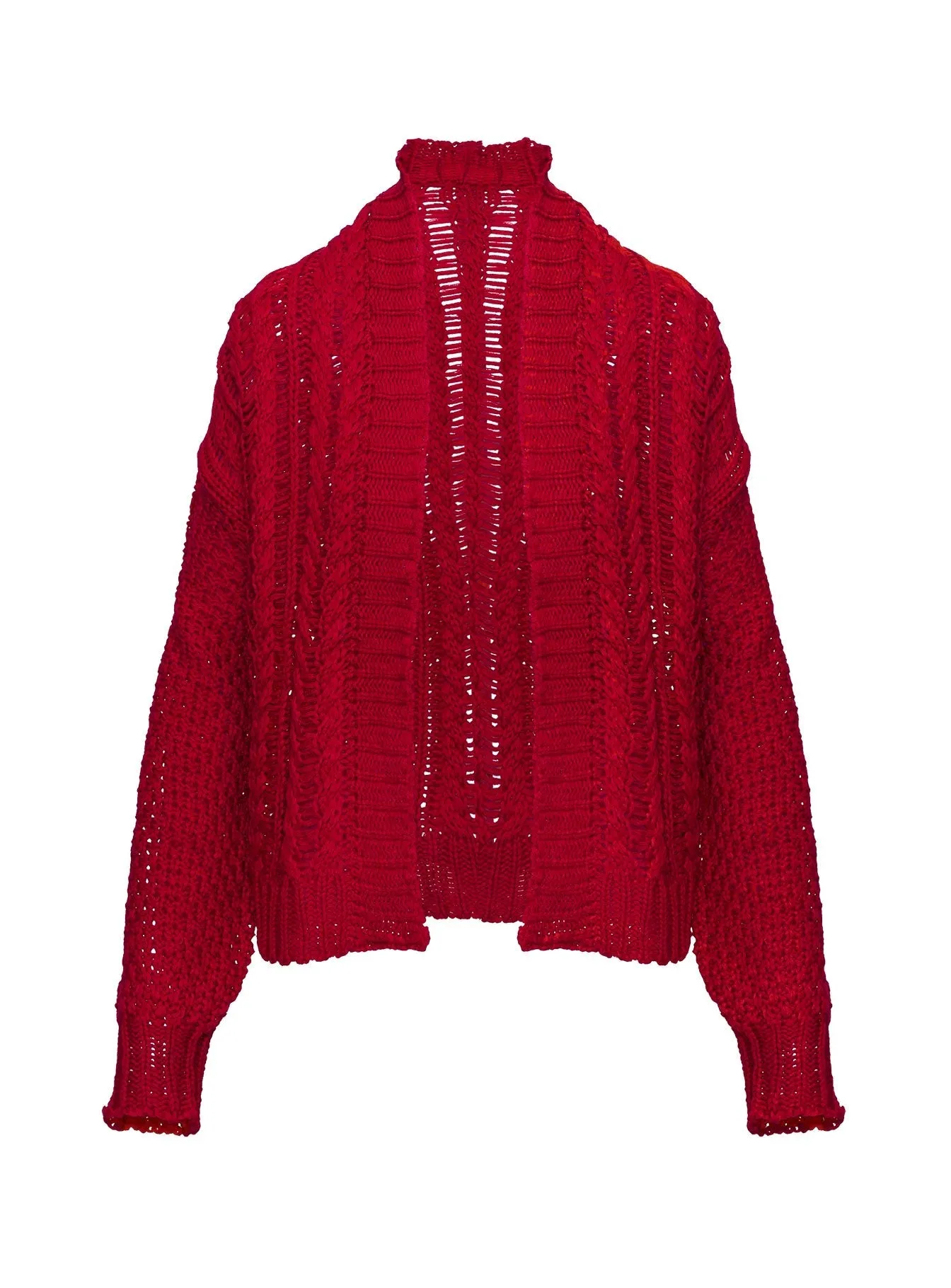 Abner Cable Cardigan Red