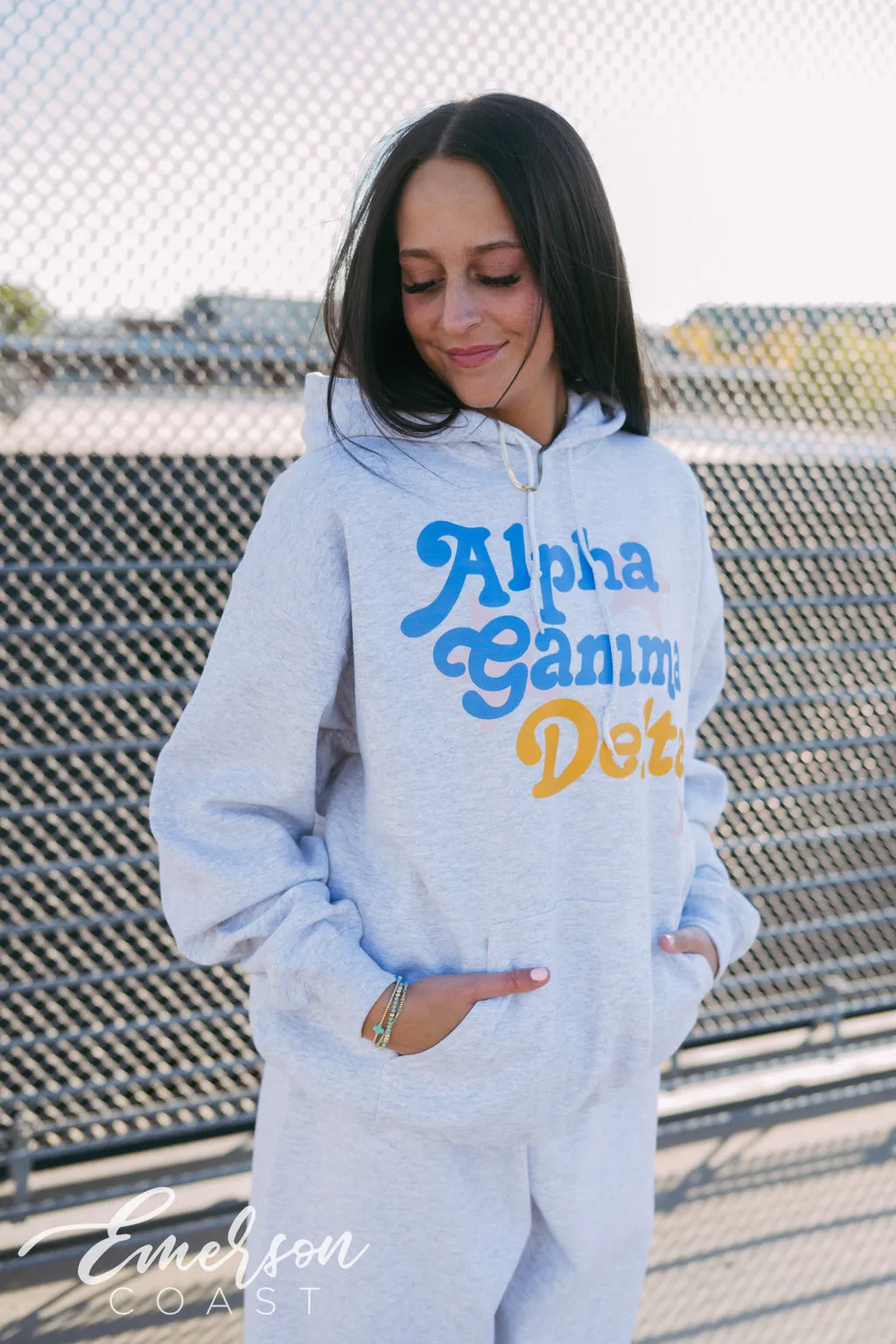 Alpha Gamma Delta Colorful Stars Hoodie and Jogger Set