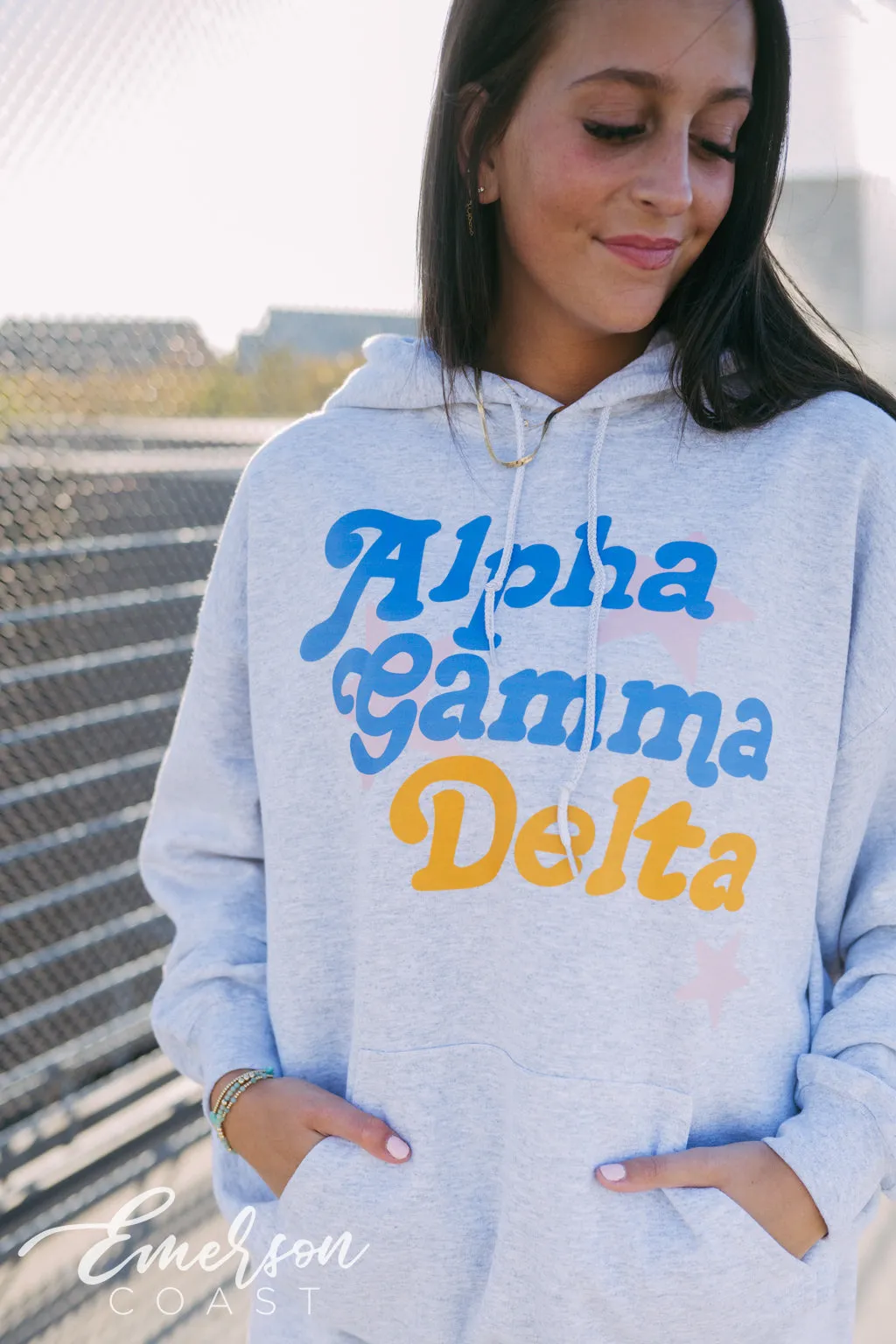 Alpha Gamma Delta Colorful Stars Hoodie and Jogger Set