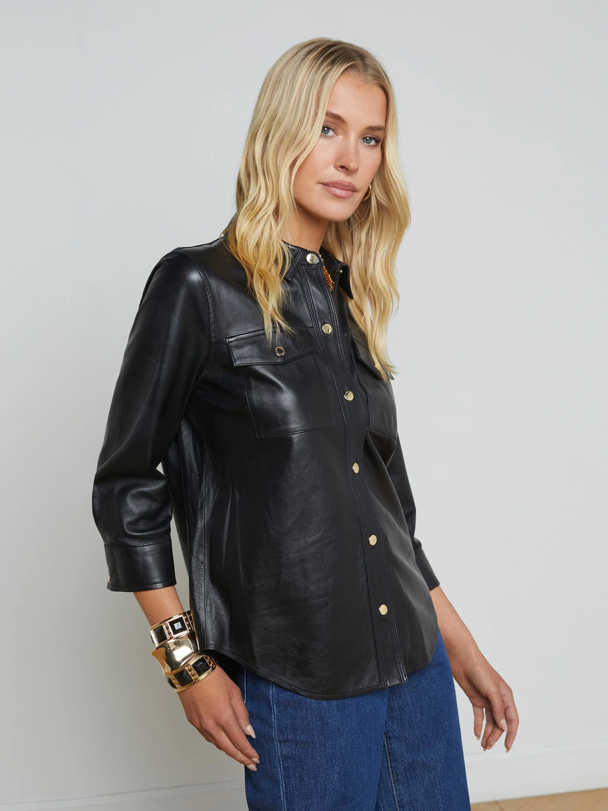 Avina Leather Shirt