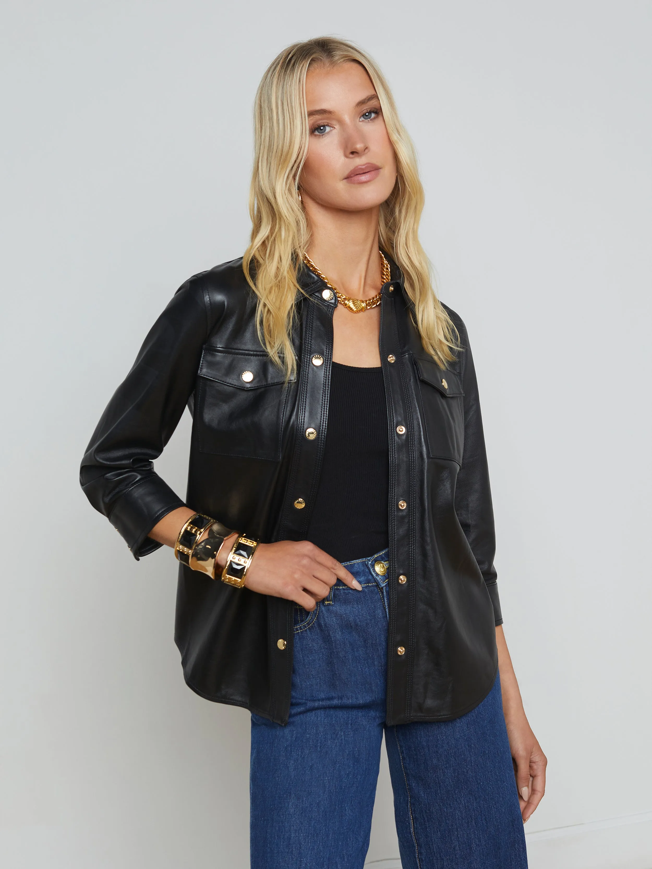 Avina Leather Shirt