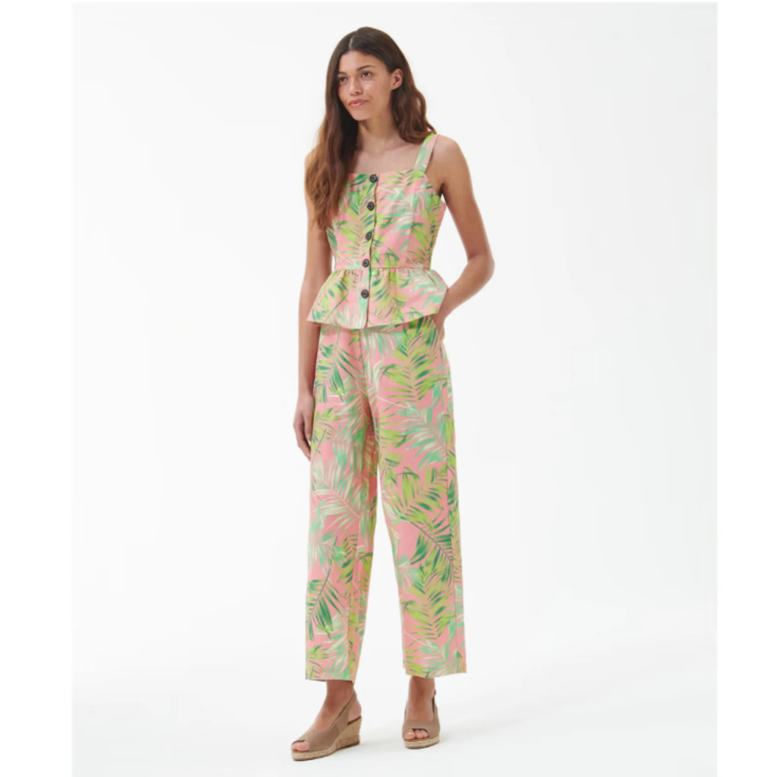 Barbour Aralia Trouser in Palm Print LTR0335