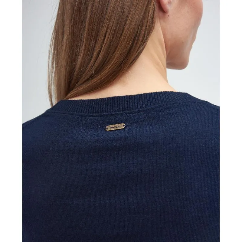 Barbour Fareham Knitted Cotton Cashmere Ladies Jumper - Navy