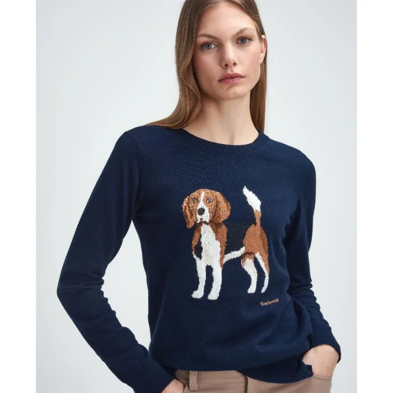 Barbour Fareham Knitted Cotton Cashmere Ladies Jumper - Navy