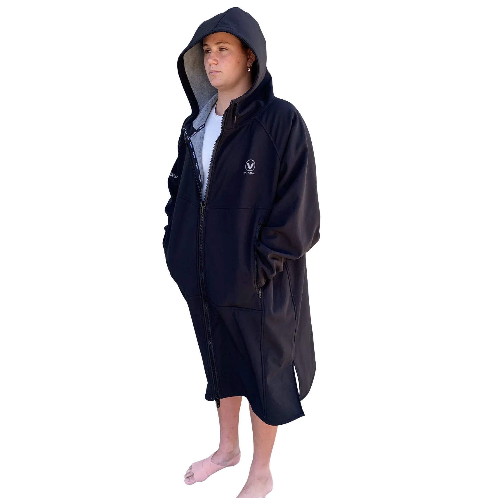 BEACH COAT - BLACK/GREY