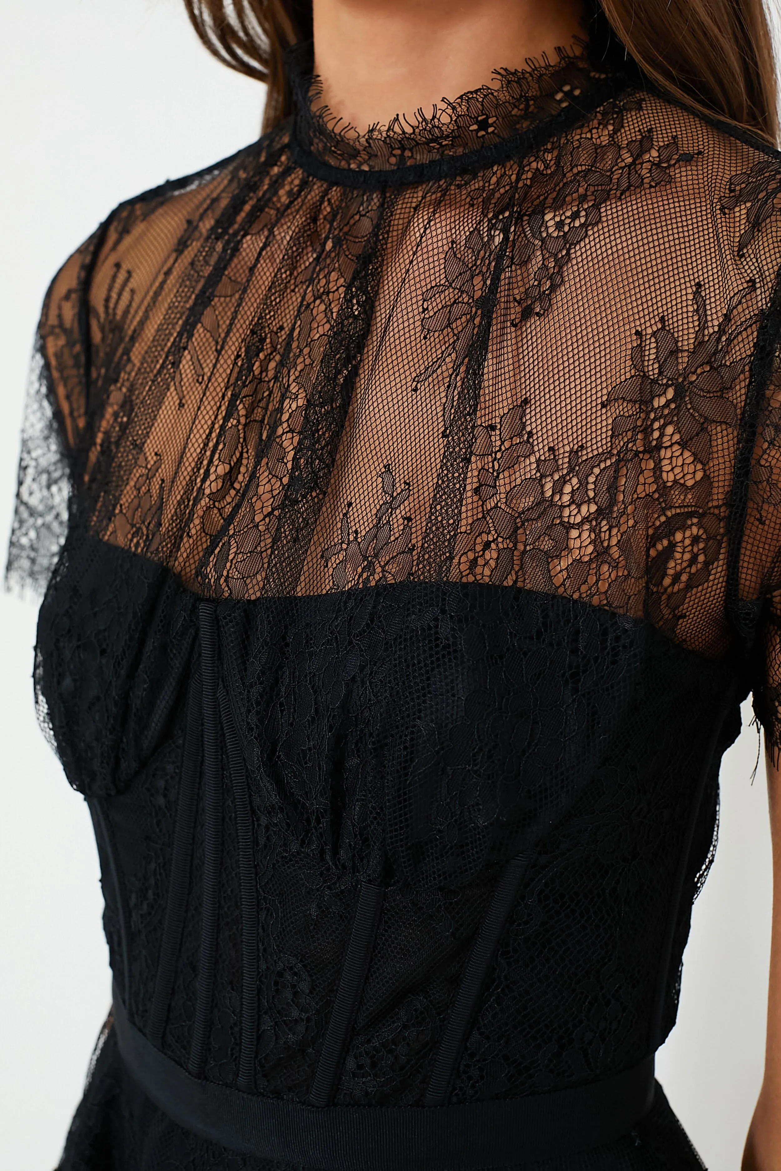 Black Kehlani Lace Bustier Top