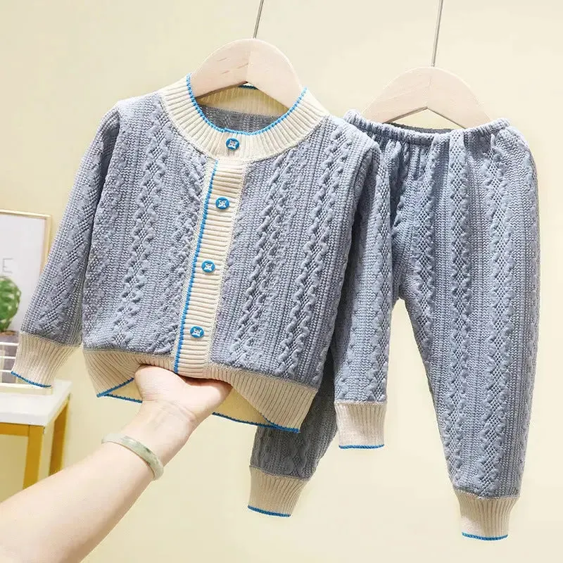 Boys & Girls Two-piece Cardigan Trousers