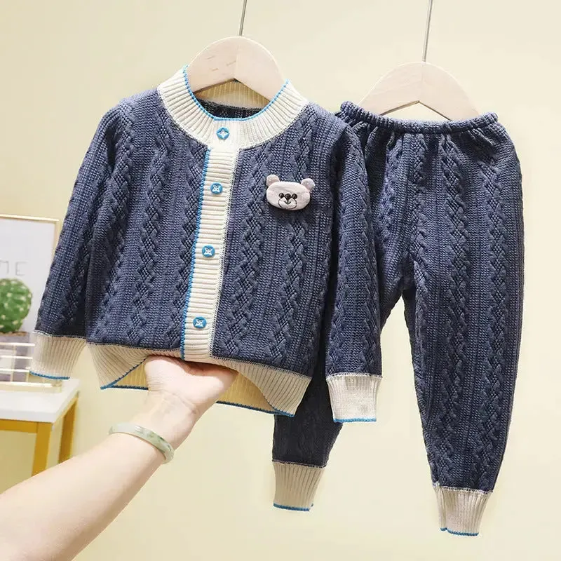 Boys & Girls Two-piece Cardigan Trousers