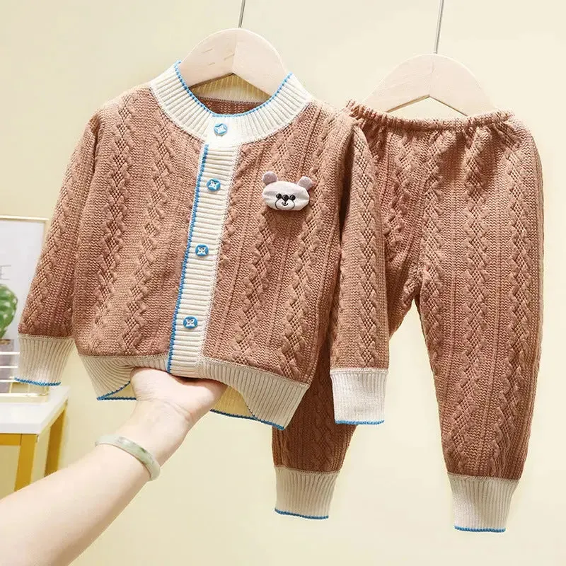 Boys & Girls Two-piece Cardigan Trousers