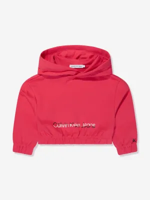 Calvin Klein Girls Hero Logo Hoodie in Teaberry