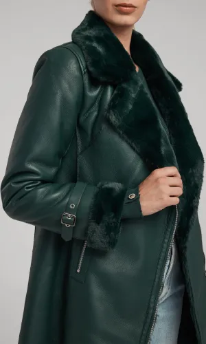 Carla Vegan Leather And Faux Fur Combo Coat