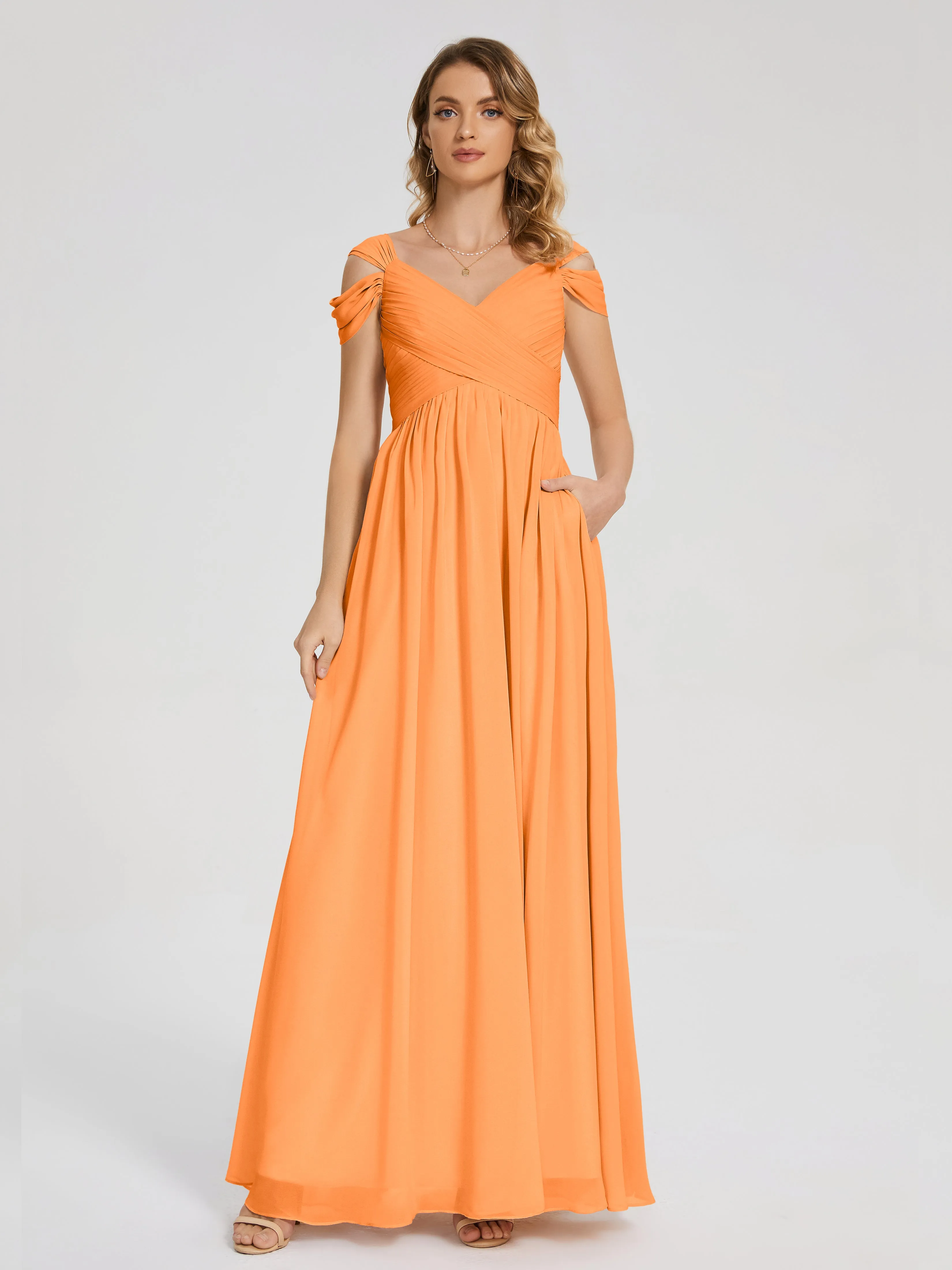 Charlee Flowy Split Chiffon Bridesmaid Dresses