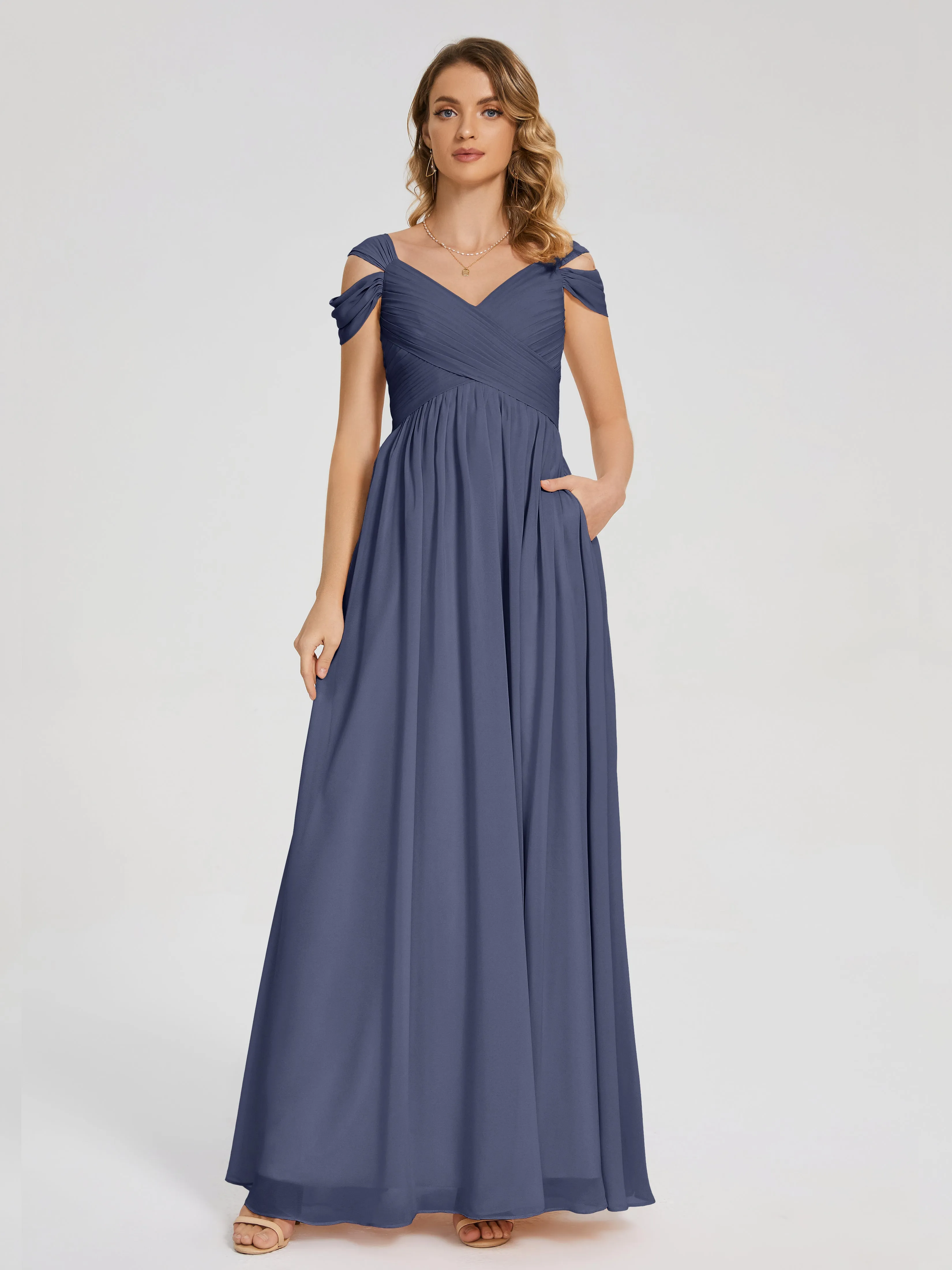 Charlee Flowy Split Chiffon Bridesmaid Dresses