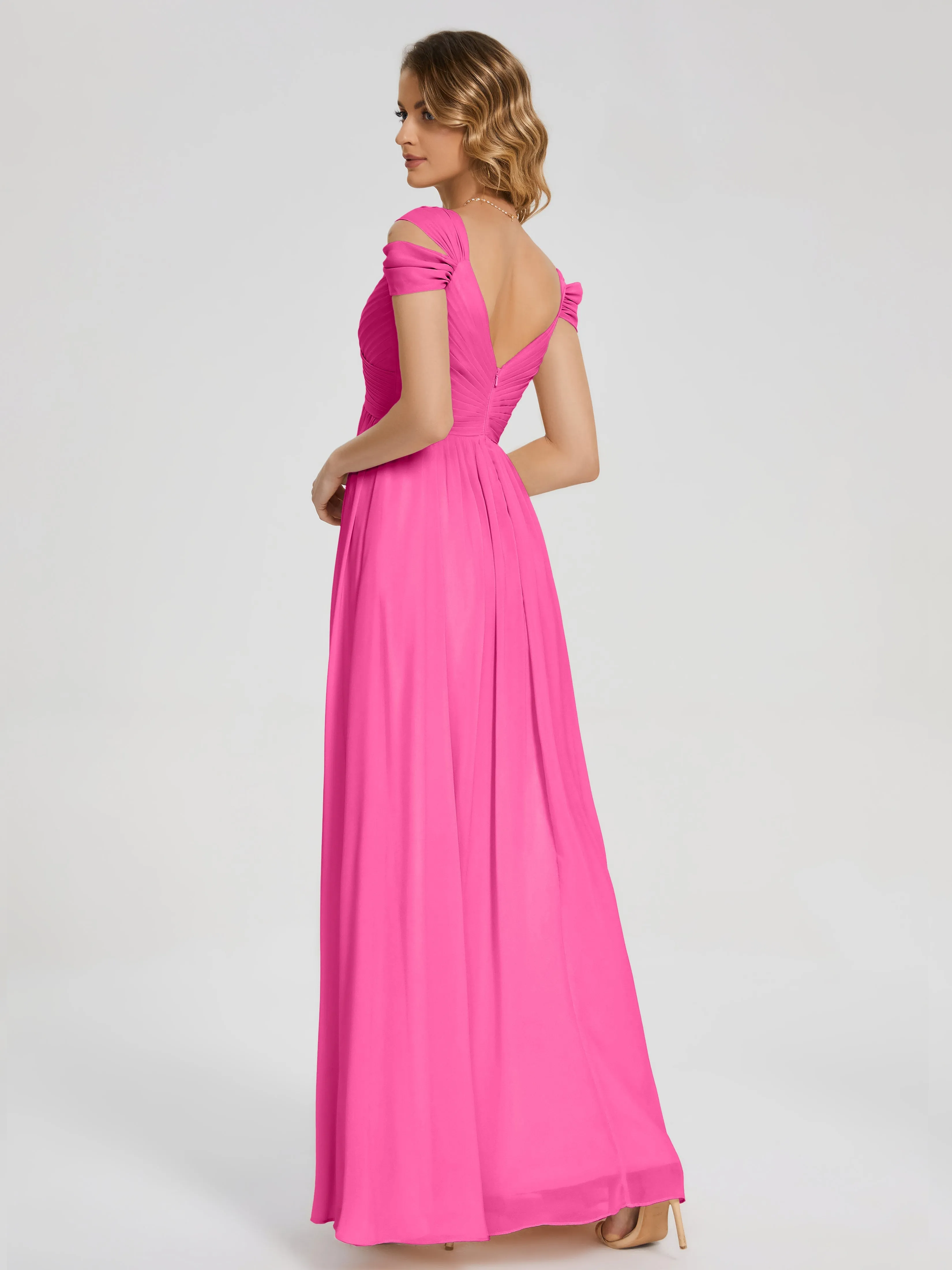 Charlee Flowy Split Chiffon Bridesmaid Dresses