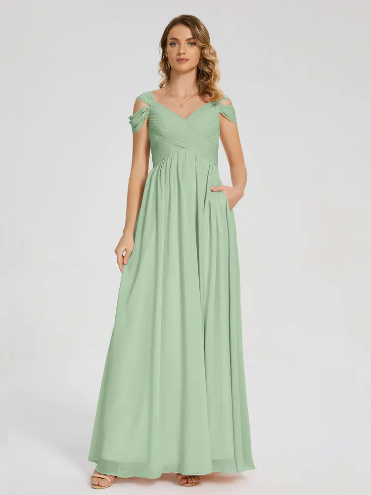 Charlee Flowy Split Chiffon Bridesmaid Dresses