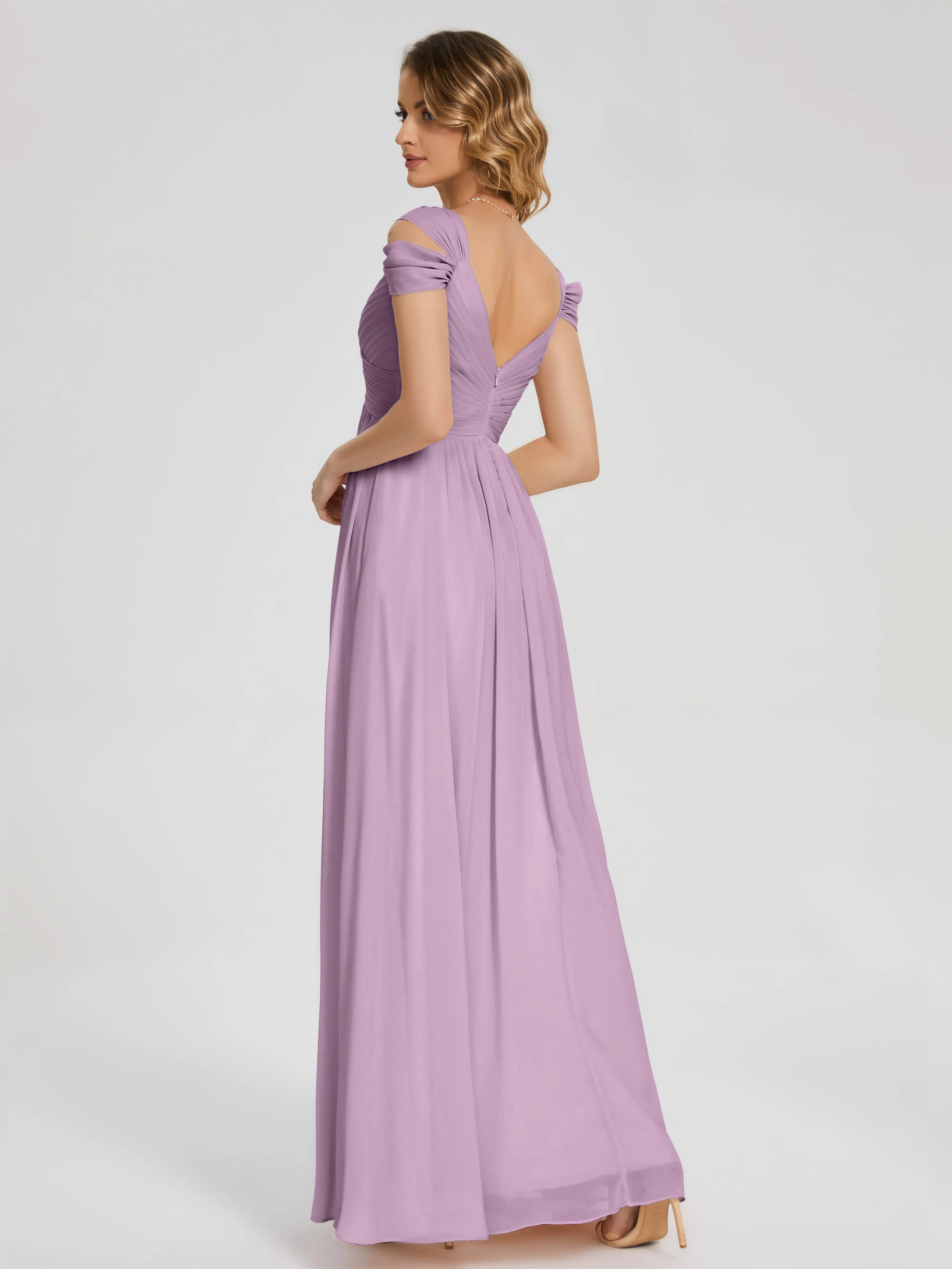 Charlee Flowy Split Chiffon Bridesmaid Dresses