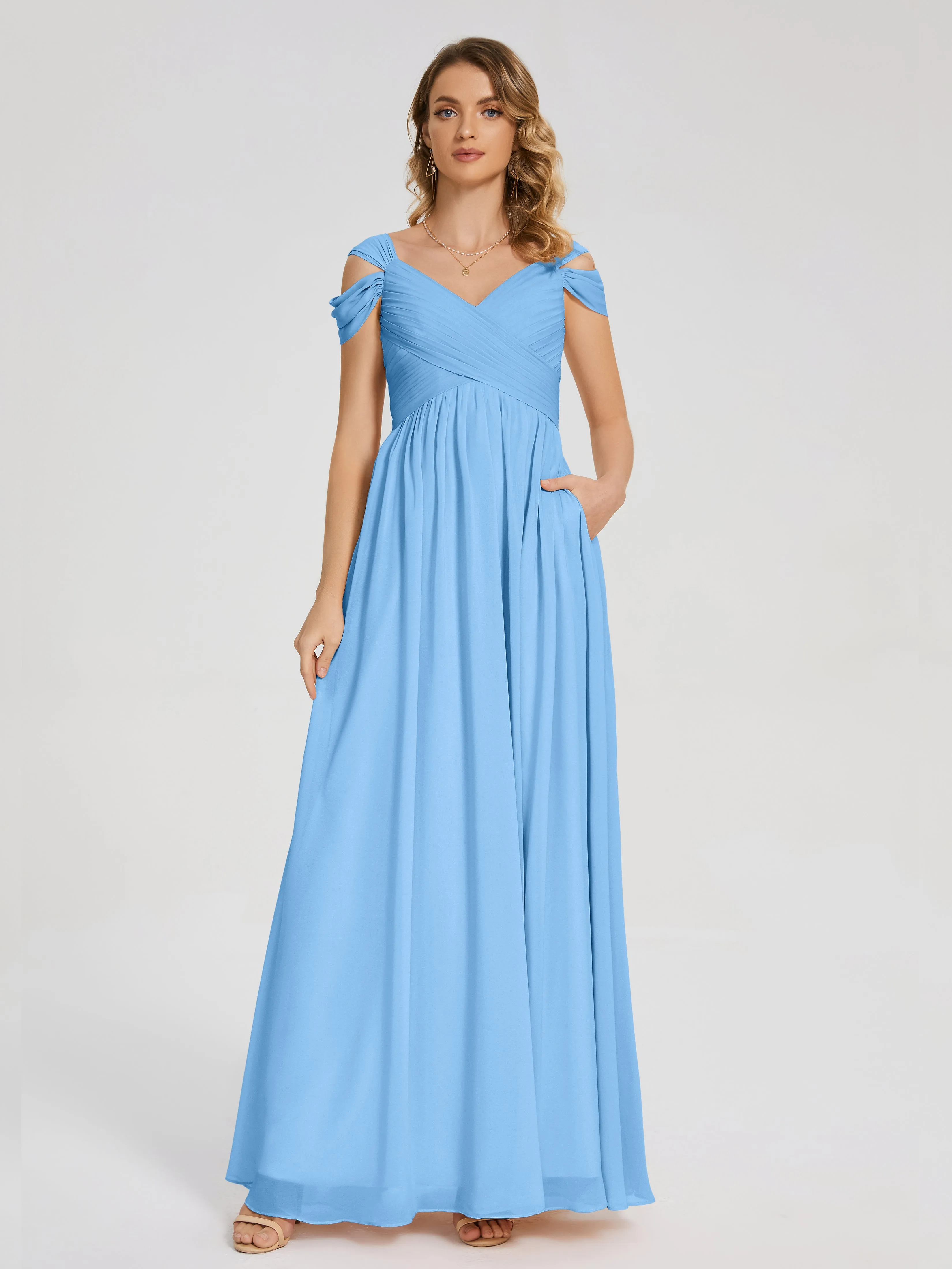 Charlee Flowy Split Chiffon Bridesmaid Dresses