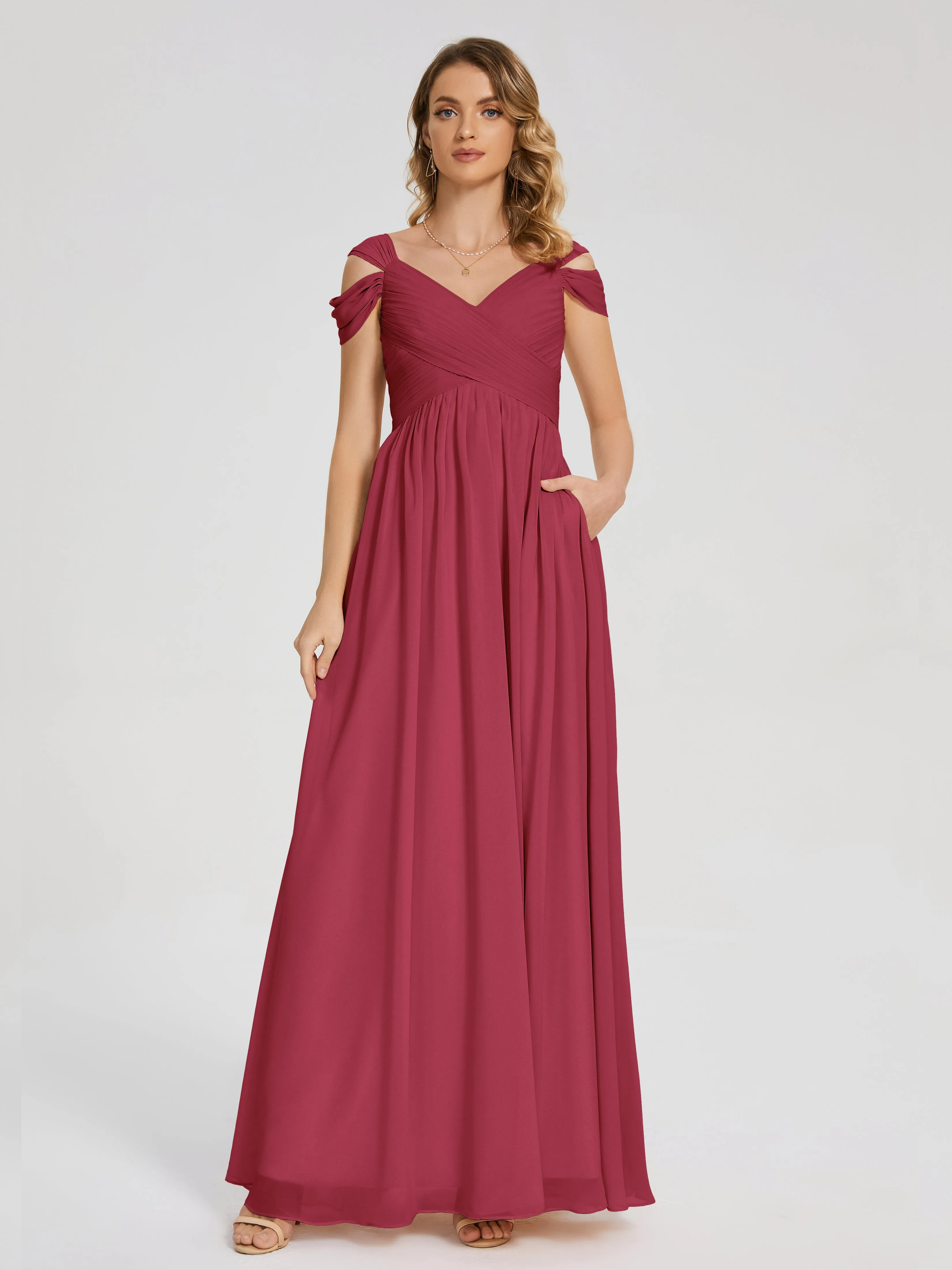 Charlee Flowy Split Chiffon Bridesmaid Dresses