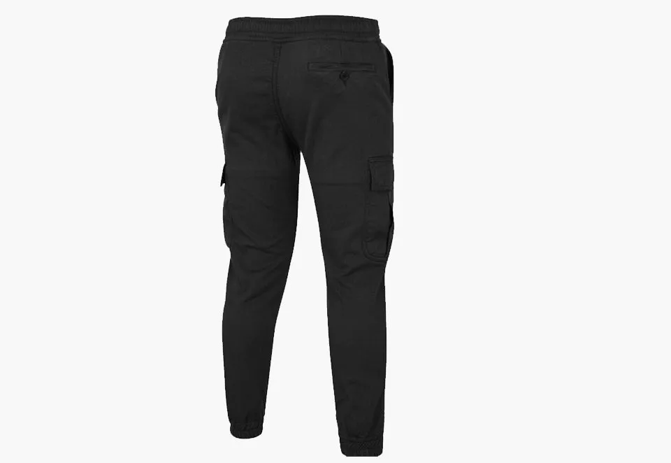 Charlie Men's Casual Stretch Motorcycle Cargo Pants Black