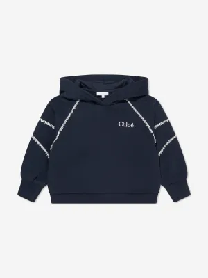 Chloé Girls Organic Cotton Hoodie in Navy