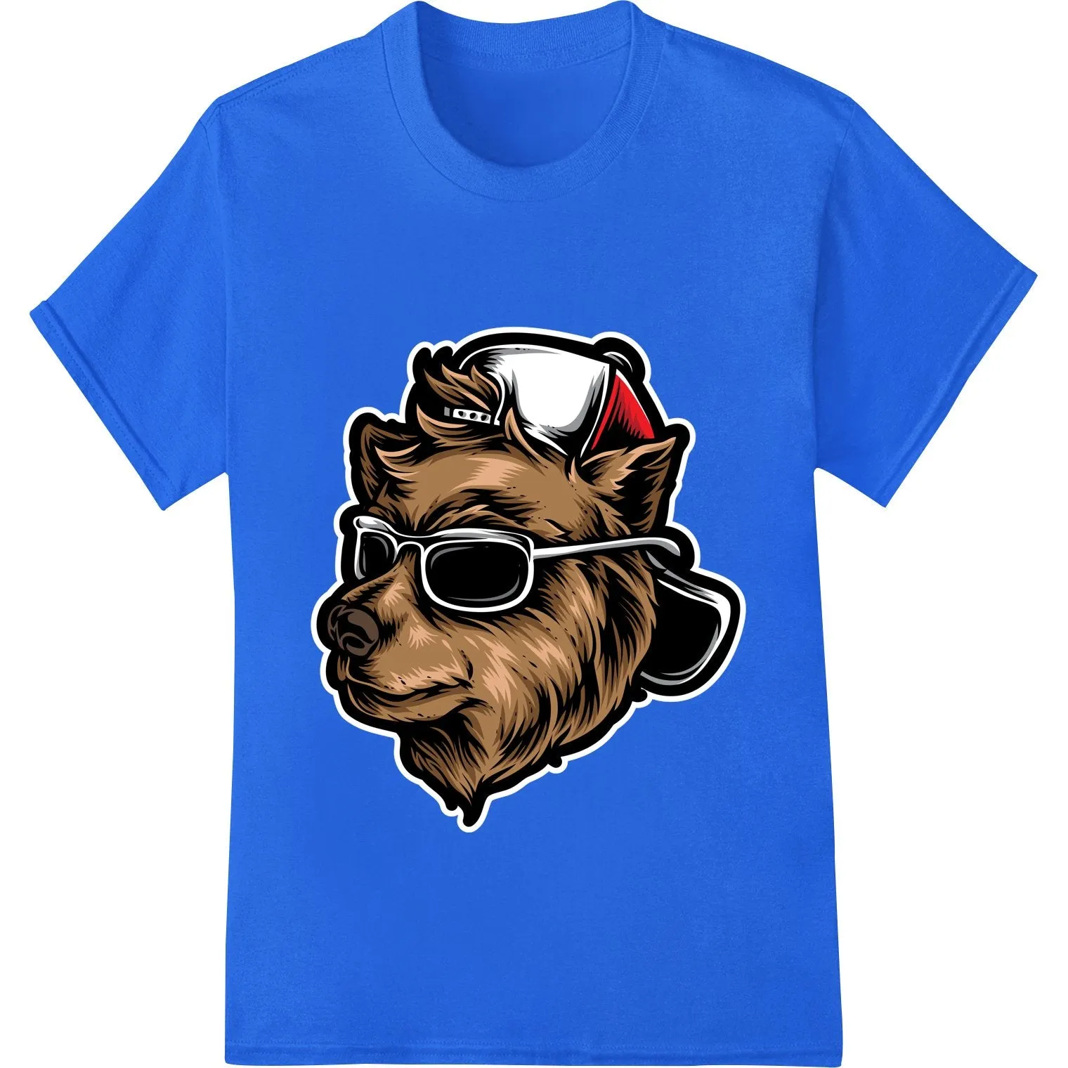 Cool Cartoon Bear in Shades - Trendy DTF Print Design