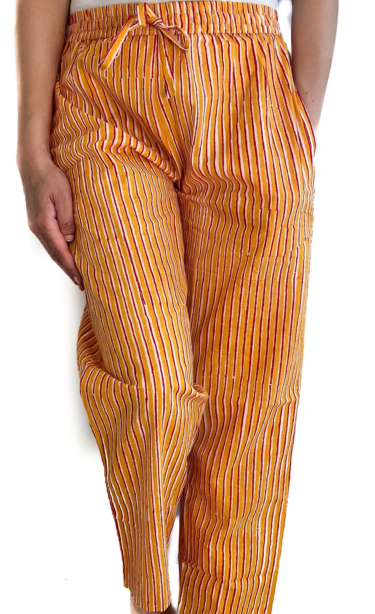 Cotton Pajama Pants Women - Sunset Stripes