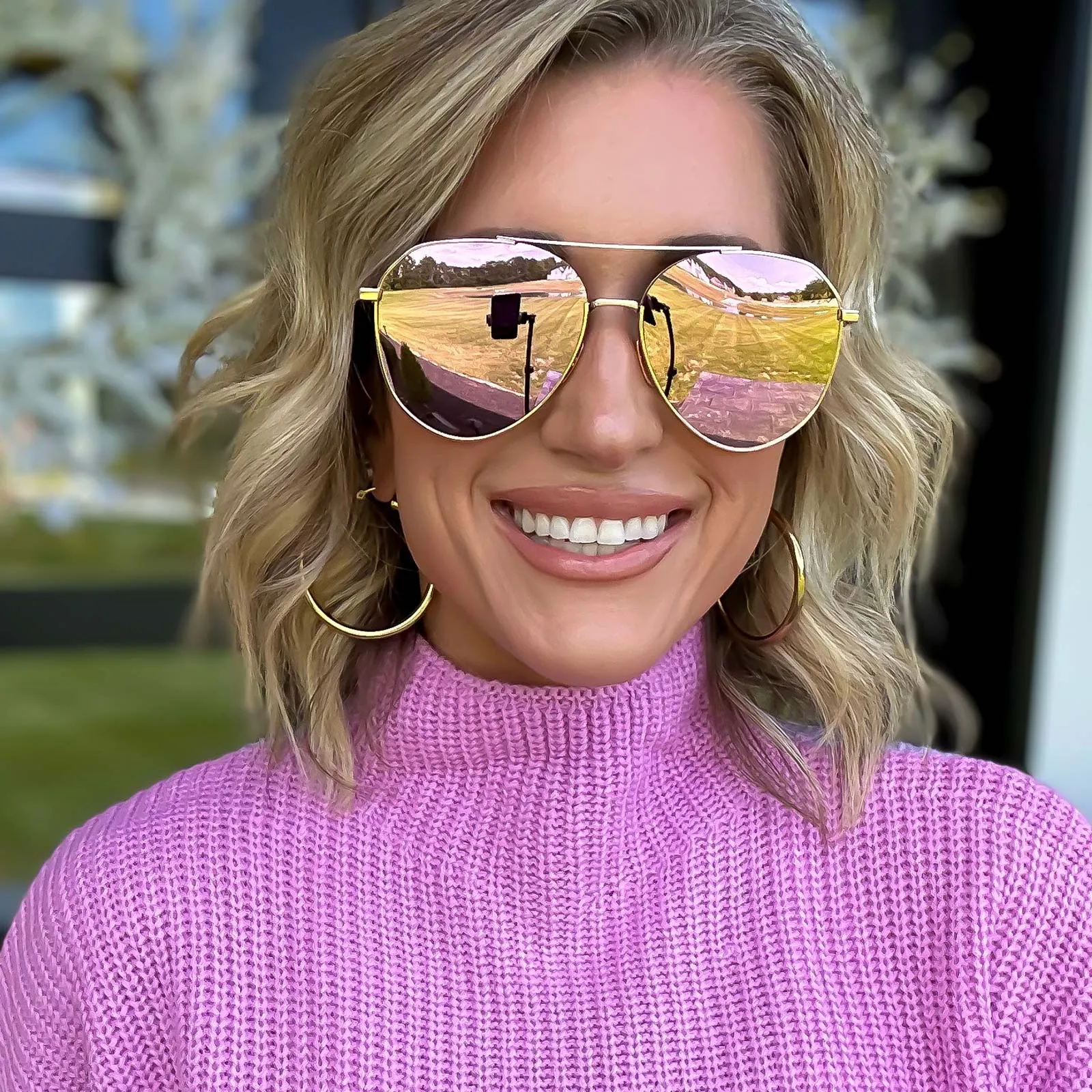 DASH - ROSE GOLD   CHERRY BLOSSOM MIRROR   POLARIZED SUNGLASSES