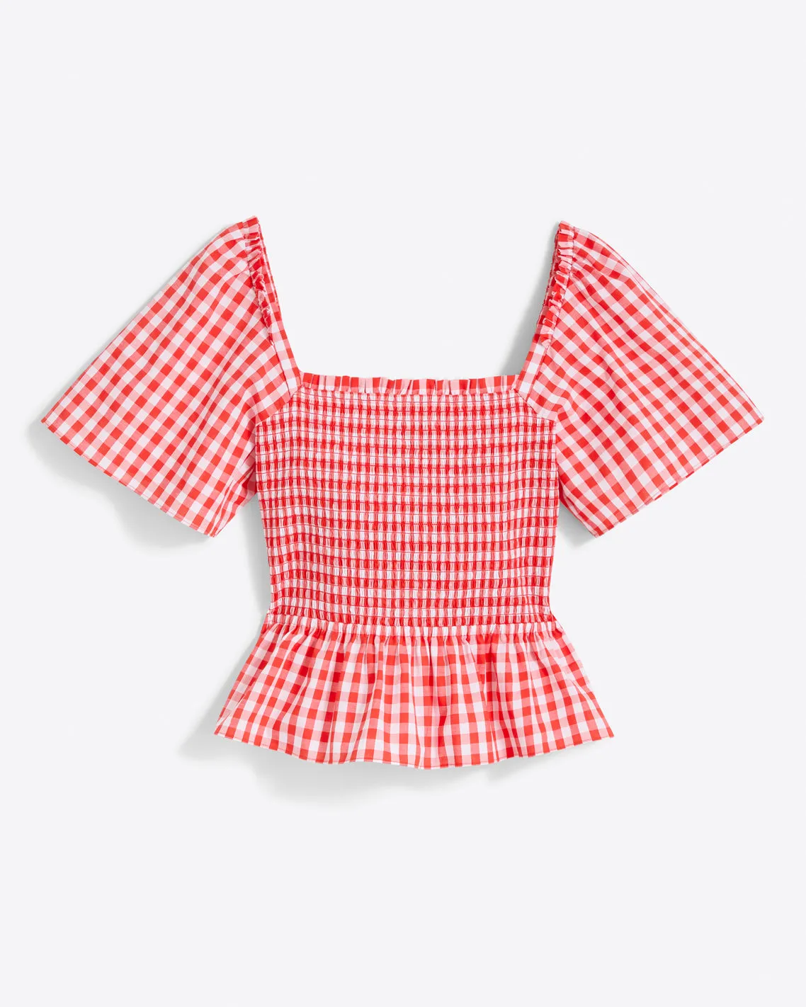 Deana Smocked Top in Poppy Red Gingham