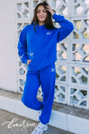 Delta Gamma Royal Blue Letter Hoodie and Jogger Set