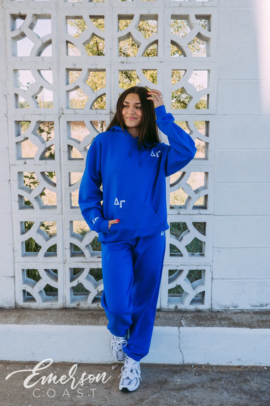 Delta Gamma Royal Blue Letter Hoodie and Jogger Set