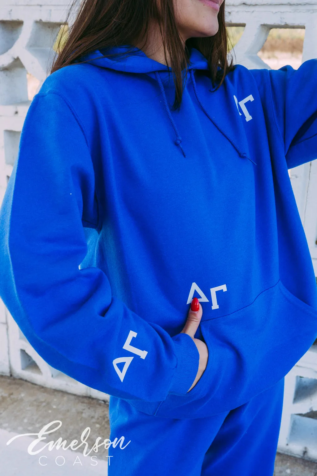 Delta Gamma Royal Blue Letter Hoodie and Jogger Set