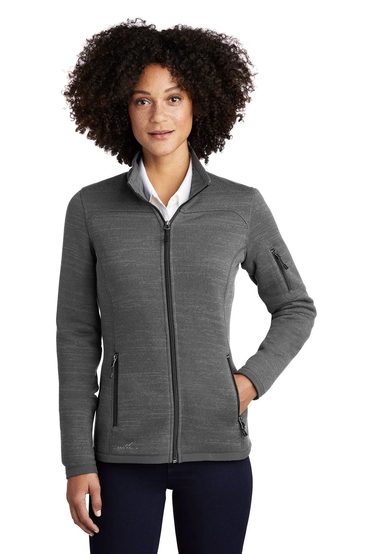 Eddie Bauer Ladies Custom Sweater Fleece Jackets, Dark Grey Heather