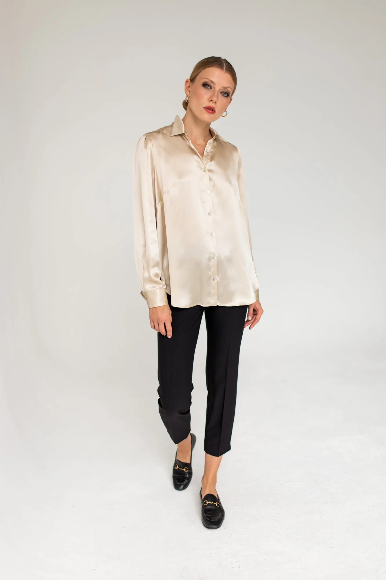 Enteliér Silk Shirt Beige