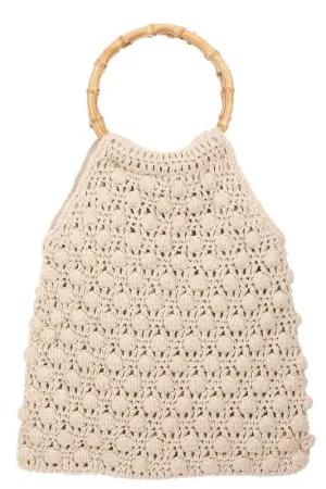 FINAL SALE -  Bamboo Handle Braided Bag