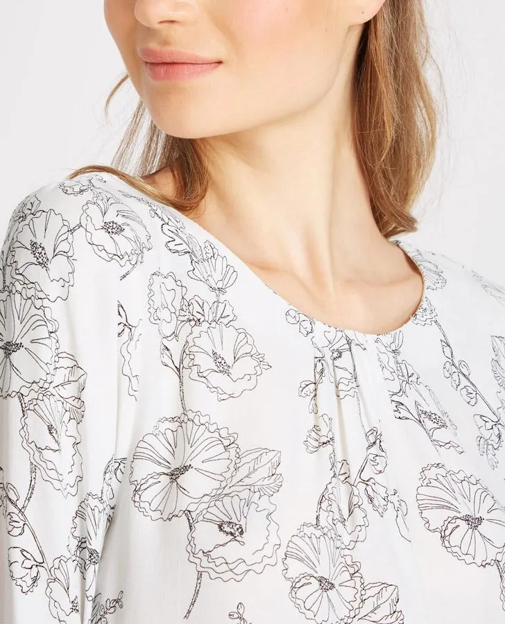 Floral Hollyhock Blouse