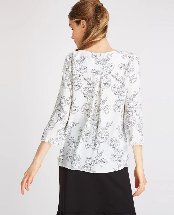 Floral Hollyhock Blouse