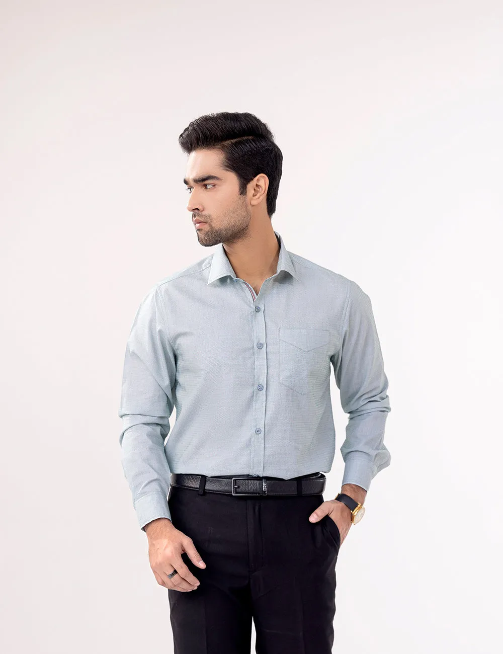 Green Self-Designed Casual Men's Shirt