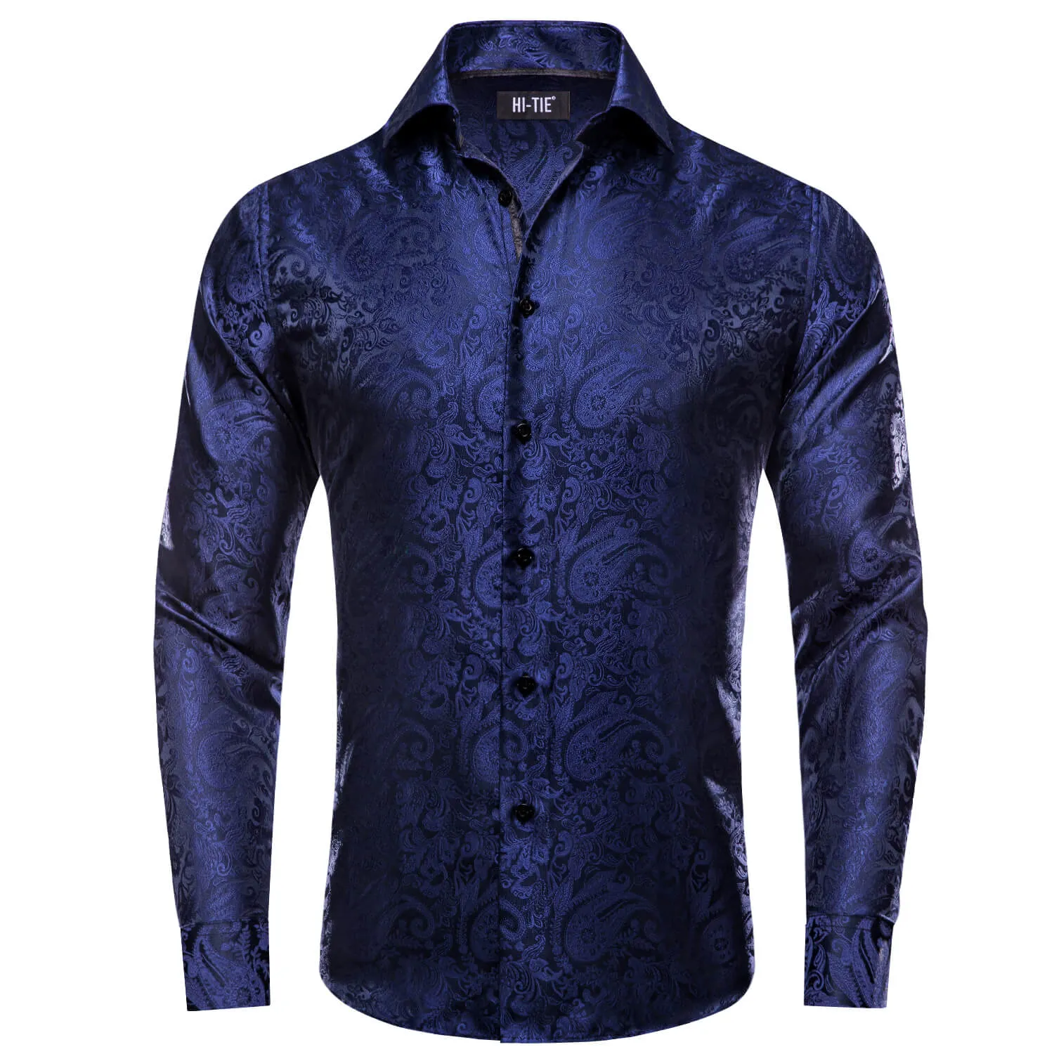 Hi-Tie Paisley Shirt Navy Blue Mens Button Down Shirt