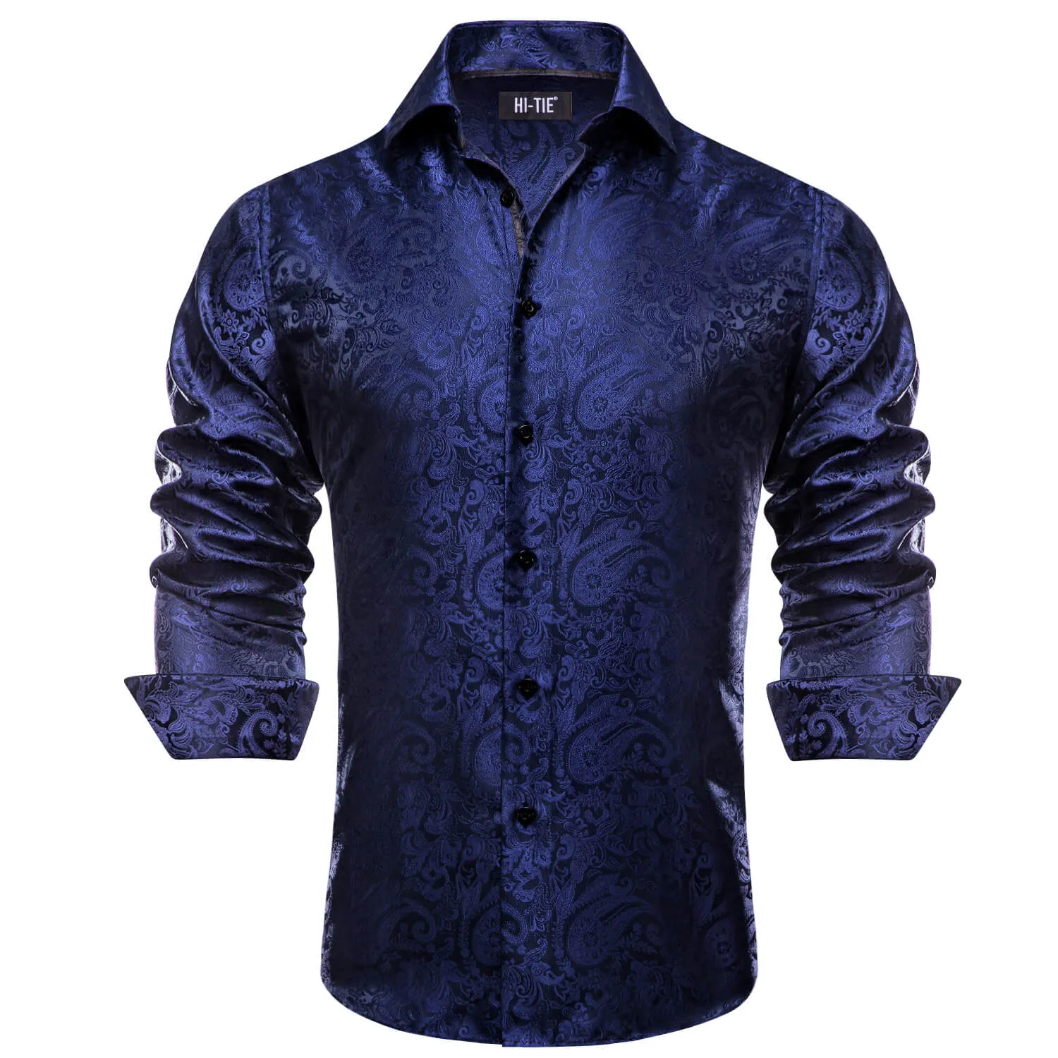 Hi-Tie Paisley Shirt Navy Blue Mens Button Down Shirt