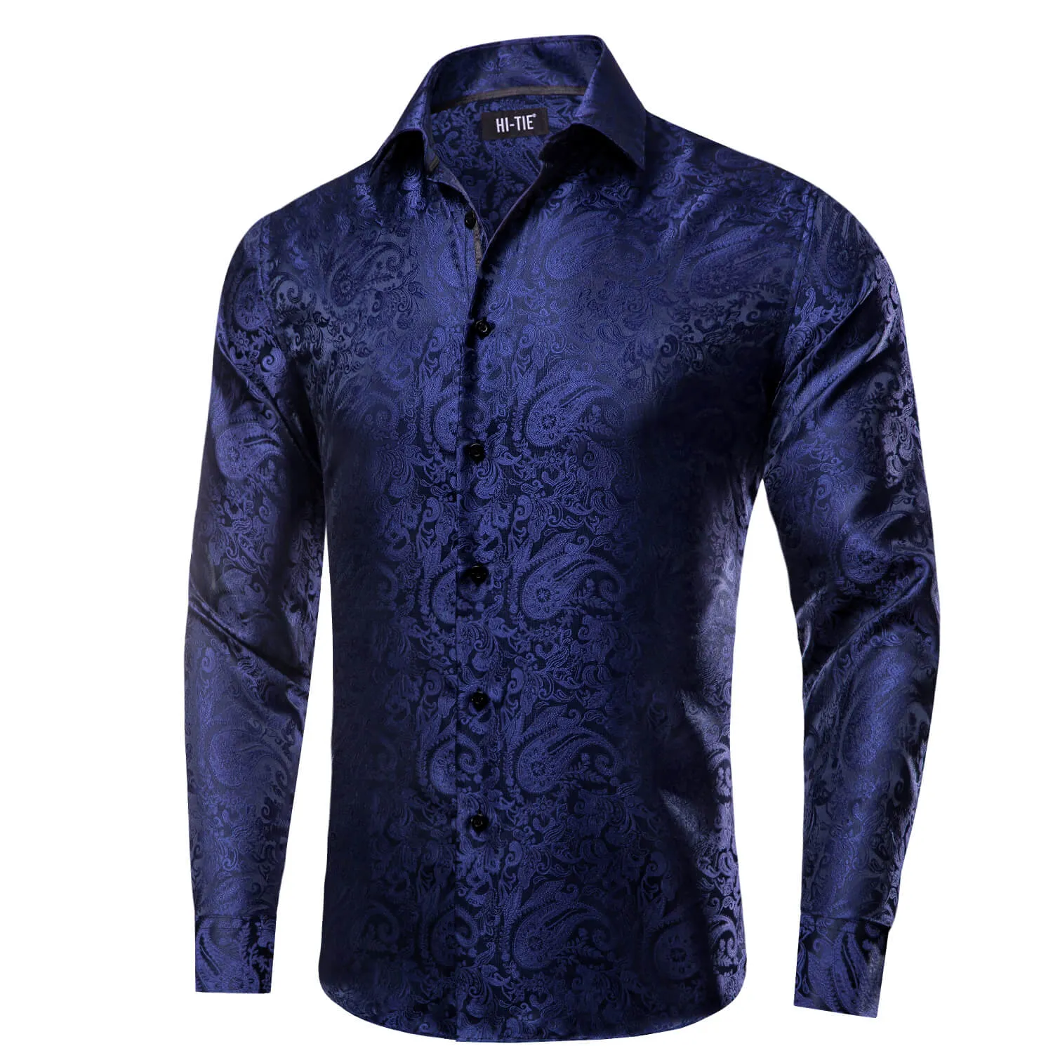 Hi-Tie Paisley Shirt Navy Blue Mens Button Down Shirt