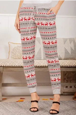 Holiday Print Joggers - #5971-5976