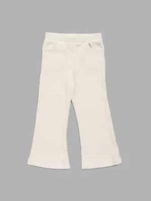 HOP Kids Self-Striped Cream Trousers