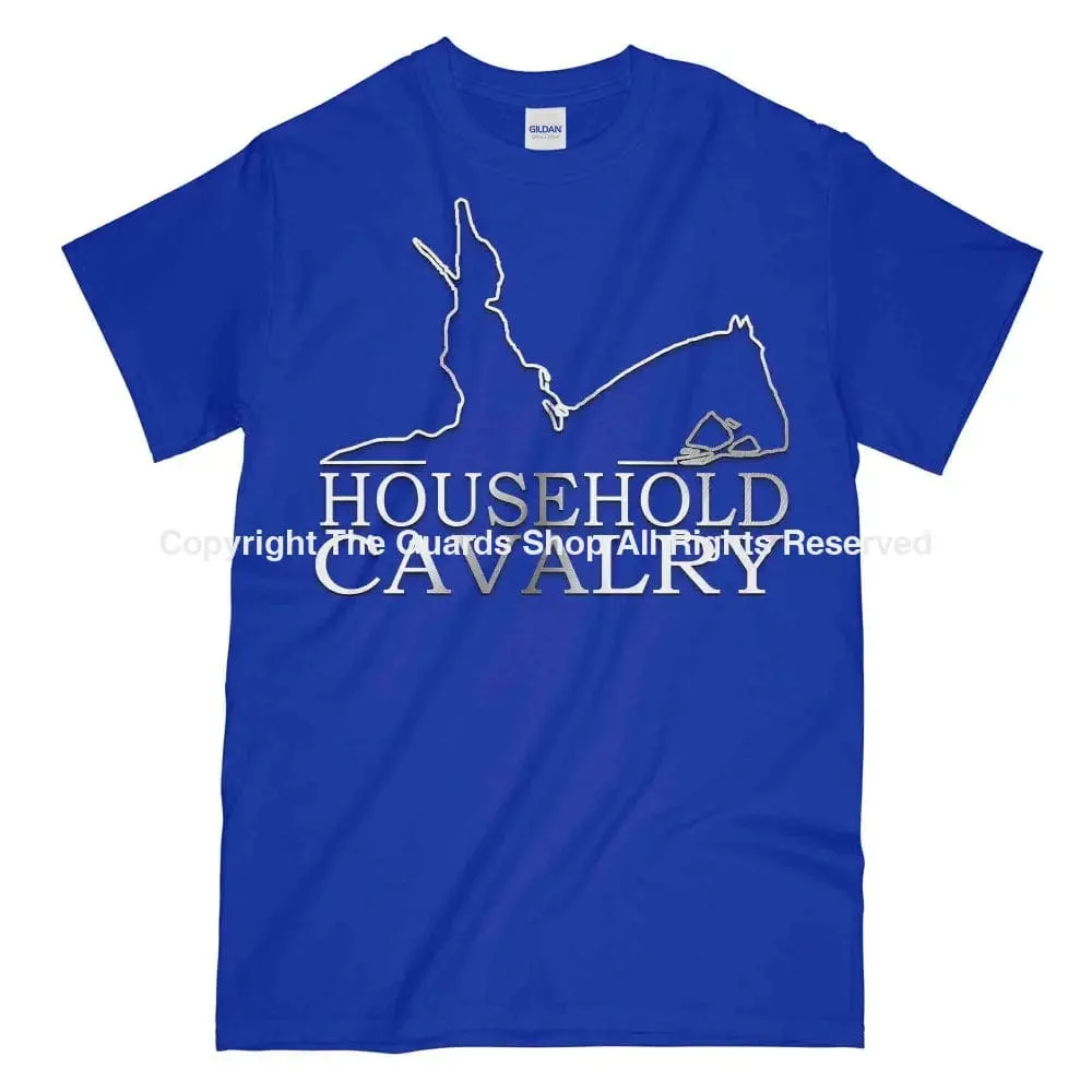 HOUSEHOLD CAVALRY Horse Guard Printed Polished Metal Affect T-Shirt