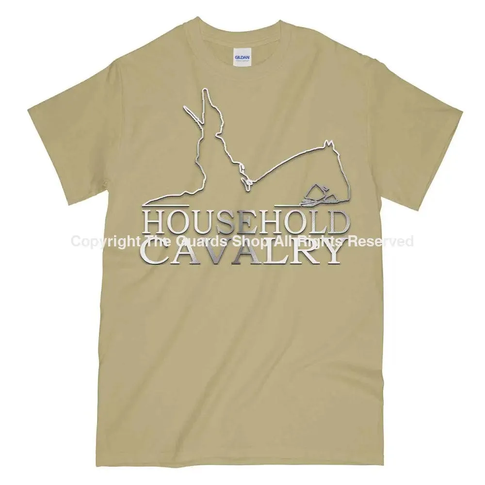 HOUSEHOLD CAVALRY Horse Guard Printed Polished Metal Affect T-Shirt