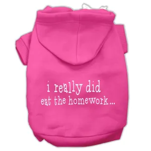 I really did eat the Homework Screen Print Pet Hoodies Bright Pink Size L (14)