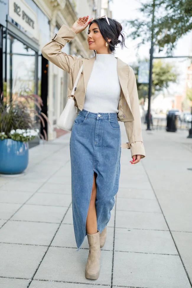 Invest In Me Tan Crop Trench Coat FINAL SALE