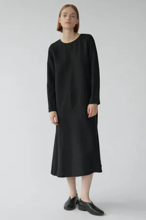 JUNO DRESS - BLACK - SILK/LINEN