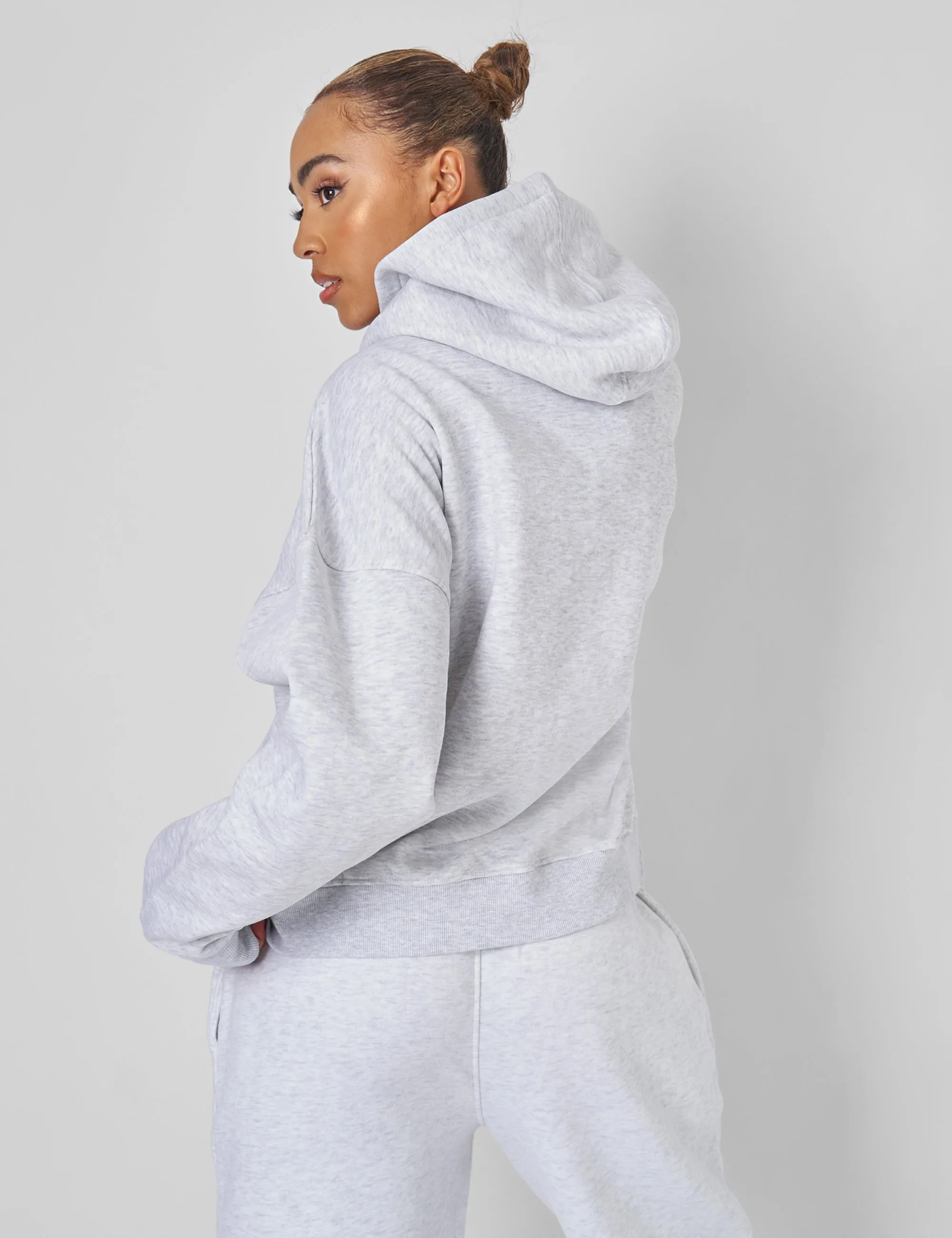 Kaiia Sport Oversized Hoodie Light Grey Marl