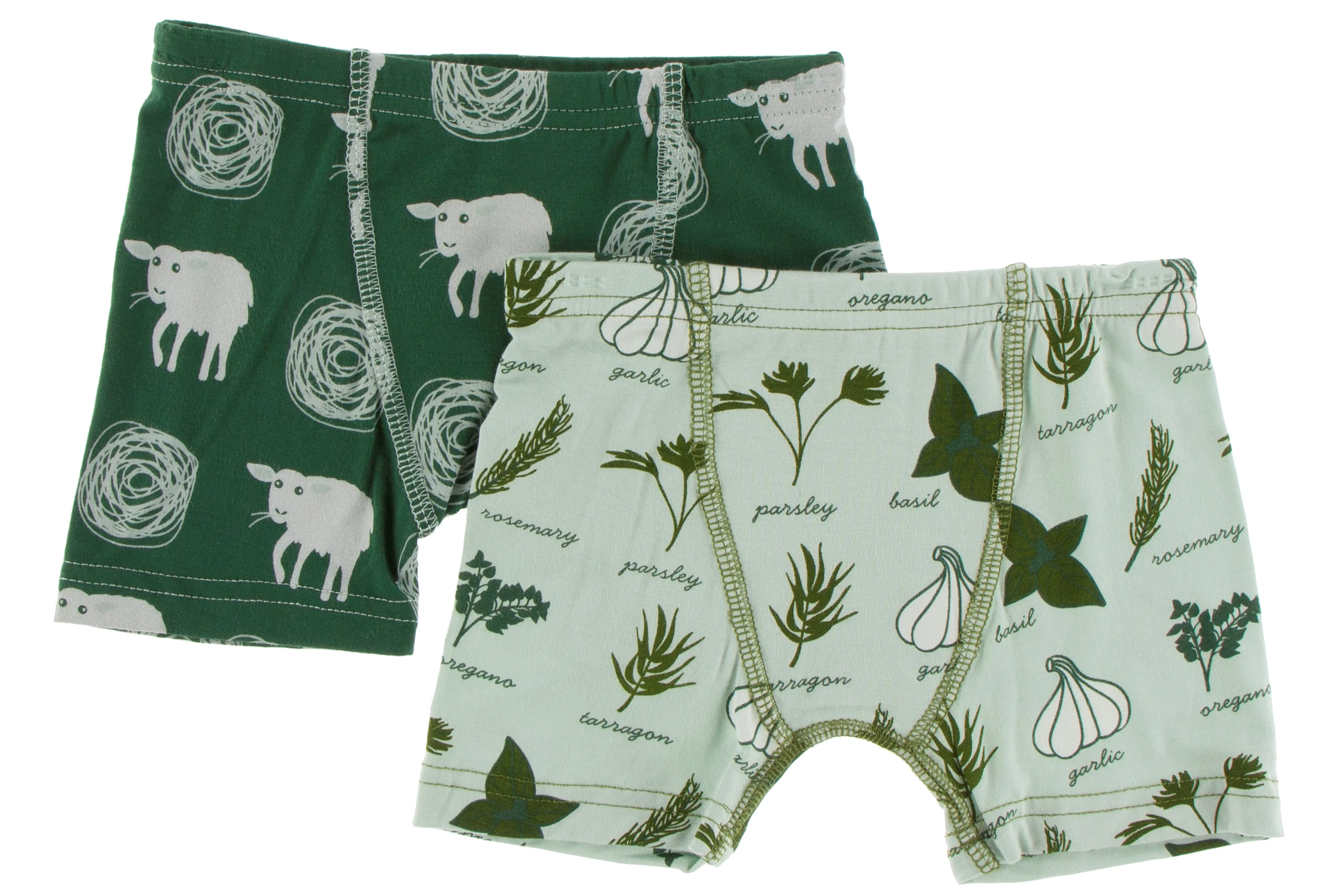 KicKee Pants Topiary Tuscan Sheep & Aloe Herbs Boxer Briefs Set