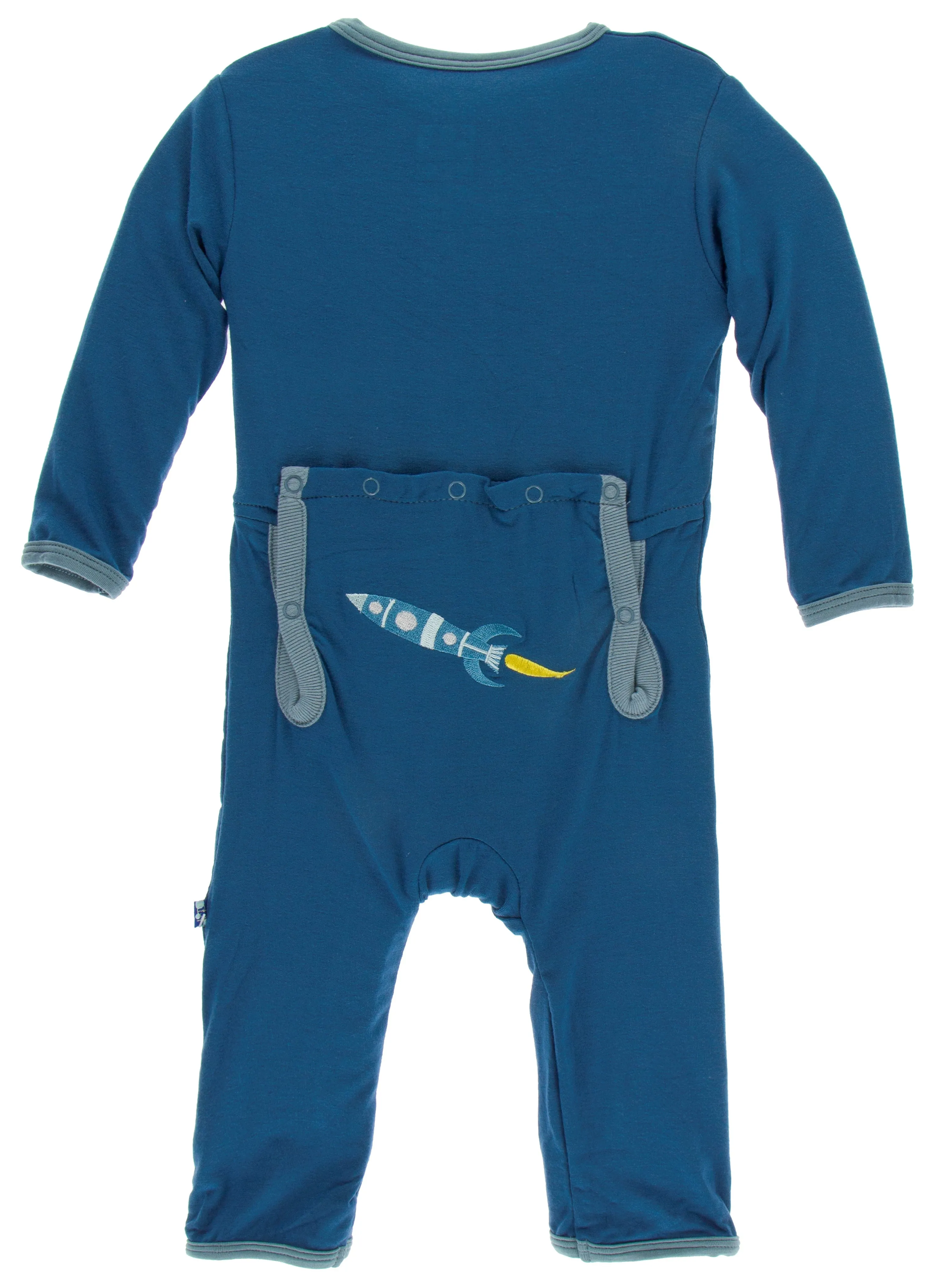 KicKee Pants Twilight Rocket Applique Coverall with Zipper